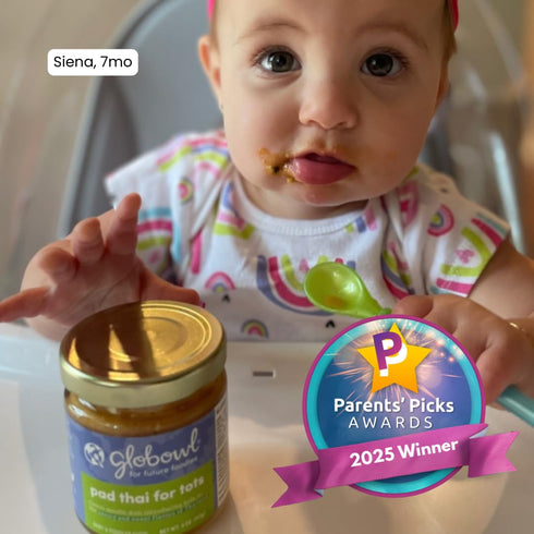 3 6+ 4 oz 4-Pack Globowl Stage Baby Food & Toddler Meals, Months Early Allergen Introduction, Baby Led Weaning