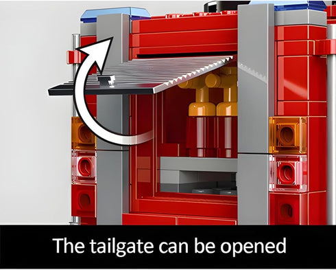 BYWbricks Set (711 City Ladder Fire Truck Building Blocks pcs) Toy Station Firetruck Bricks Collectible Fire Engine