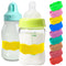 Fxinxi Personalized Baby Bottle Bands - Custom Reusable Silicone Water Bottle Labels,Engraved Name