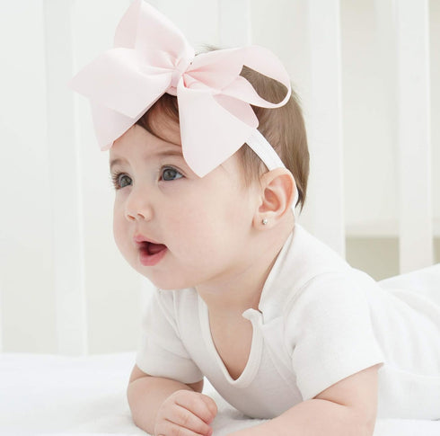 jollybows 20pcs Baby Girls Grosgrain Ribbon Hair Bows Headbands, 6" Elastic Hair Accessories (Multicoloured)