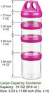 BeneLabel Stackable Food Storage Containers - Travel Container for Formula, Snacks, BPA Free (Red, 31oz)