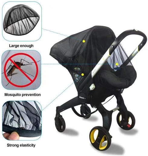 Mosquito Net for Baby Car Seats,Baby Mosquito Net for Infant Car Seats,Infant Stroller and Bassinets,Portable Durable, Long-Lasting Infant Insect Shield Netting,Premium Quality,Machine Washable(Black) by BigHippo
