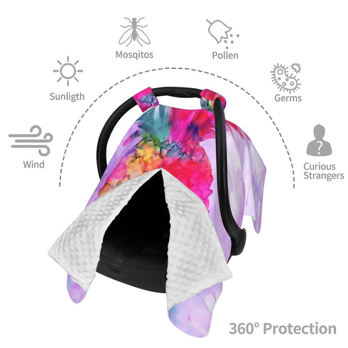 Zhbvncp Hawaiian Tropical Neon Pineapple Baby Car Seat Cover & Breastfeeding Nursing Cover - Breathable Stretch Fabric