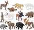 Mini Arctic Animals Toys Set, 12PCS Polar Animal Figurines Playset Including Moose, Elk, Beaver for Toddlers Birthday