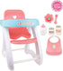 17" 7 Set| 2+, JC Toys - Doll High Chair | Fits Dolls up to | Easy to Clean | Simple Assembly | Piece Play Ages