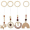 Toddmomy 4Pcs Baby Gym Wood Toys, Wooden Hanging Toy Activity Pendant for Nursery Decor