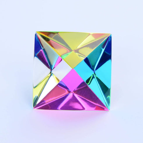 CMY Cubes The Aether (50mm) - Cyan, Magenta & Yellow Polyhedron for Subtractive Color Mixing Educational Desk Object