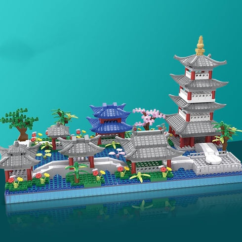 Kadablk Landscape,950 Architecture Chinese Style of Suzhou Garden,Hangzhou's West Lake,Build Iconic Asian PCS mini