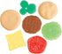 7pc Set, Stretchy Burger Sensory Toy Play Food Stackable Stretchy Hamburger Toy with Toppings and Bun