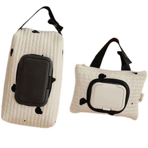 LFRXION Embroidered Bear Wet Wipe Pouches Portable Baby Wipe Holder Embroidery Baby Storage