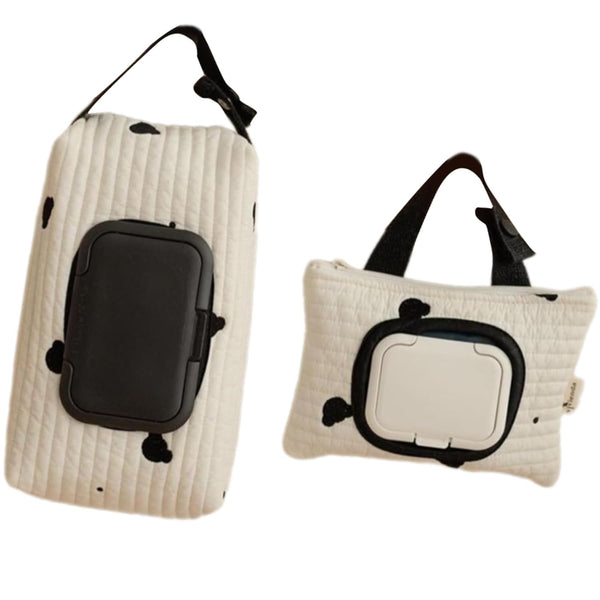 LFRXION Embroidered Bear Wet Wipe Pouches Portable Baby Wipe Holder Embroidery Baby Storage
