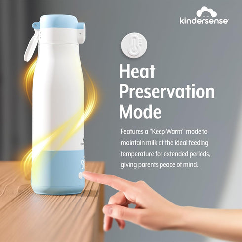 12 Oz 55W Preset 18W KinderSense Portable Bottle Warmer for Travel - Fl Large Capacity Power - Breastmilk, Water, Baby