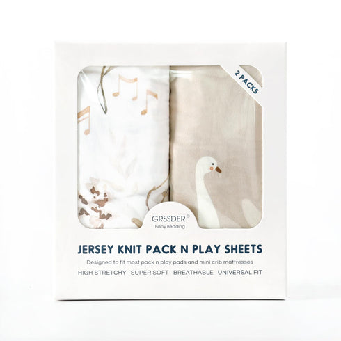 Pack 2 Pack, Pack Stretchy Ultra Soft Jersey Knit Fitted n Play Sheets Portable/Mini Crib Sheets for Boys and Girls
