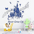 Supzone Castle Wall Stickers, Fairy Tale Castle Quotes Stars Wall Decor for Baby Nursery Room Kids Bedroom