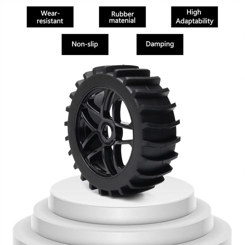 JIUWU 4pcs Beach Desert Snow Tires and Wheels, Hex 17mm, 1:8 RC Off Road Buggy Baja