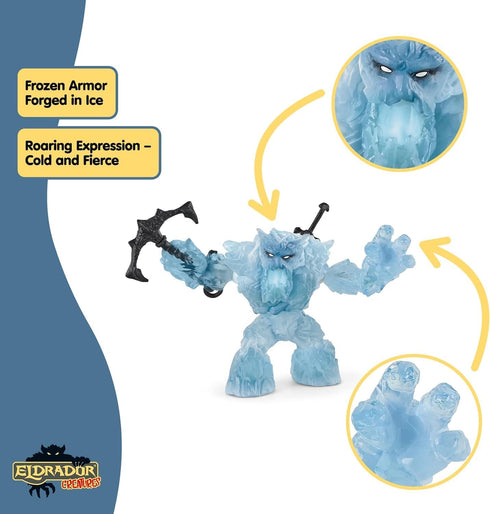 2 7 70146 schleich Eldrador Creatures - PC Ice Giant and Weapons Fantasy Toy - Movable Monster Figurine with Battle