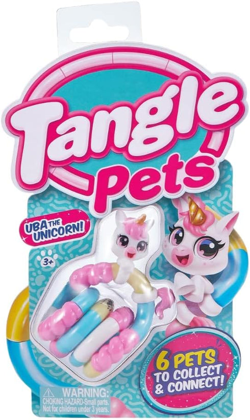 Pets(2-Pack) TANGLE Jr. - UBA The Unicorn and Linky The Flamingo - Tangle Fidget Pets Fidget Toys - Fidget Toy Gift