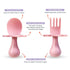 Grabease Baby & Toddler Utensils, BPA-Free Forks for Self Feeding, 1 Set Blush Toddler Fork & Spoon