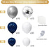 Blue Silver Balloons Garland Kit - 120 pcs Navy Blue and Silver Confetti Balloons Arch for Party Decoration