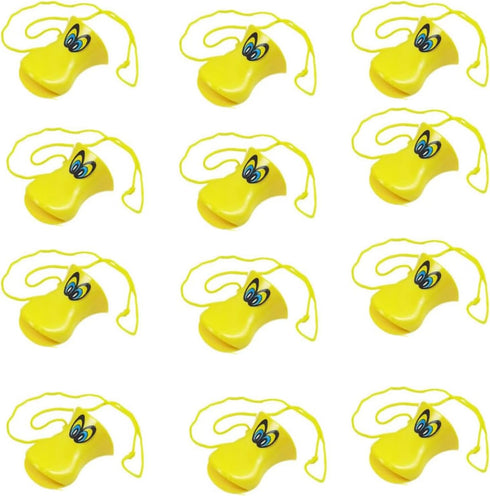 BinaryABC Ducks Call Whistles Lanyard - 12PCS Plastic Noisemakers Funny Party Blowouts Supplies