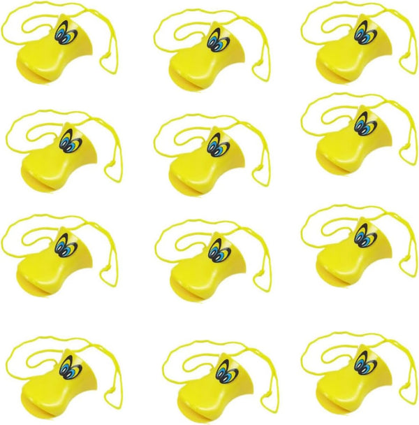 BinaryABC Ducks Call Whistles Lanyard - 12PCS Plastic Noisemakers Funny Party Blowouts Supplies