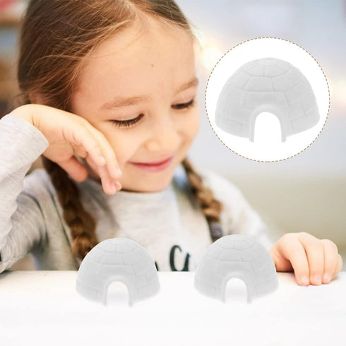 Zerodeko 6 Pcs Igloo Figurines Set - Realistic Miniature Arctic Igloo Toys for Kids Playset