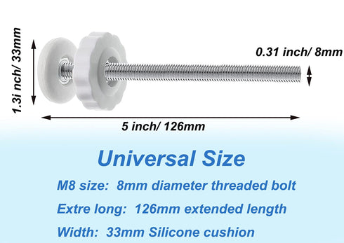 4Pcs Universal Baby Gate Threaded Spindle Rod, M8 (8mm) Replacement Bolt Part for Pet Pressure Mounted Safety Gates,