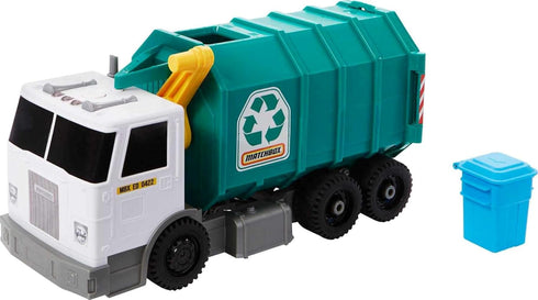 Matchbox 15-inch Recycling Truck with Lights & Sounds, Toy Cars for Kids Made from 80% ISCC-Certified Plastic