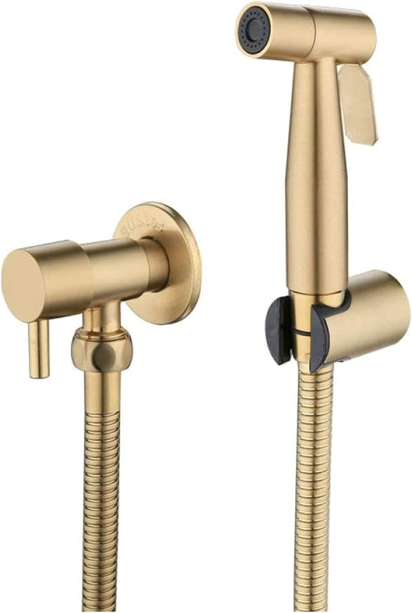 ZLOCYIVHE ToiletSprayer Brushed Gold Angle Valve Faucet Sprayer Full Pressure and Leakproof HandheldToilet