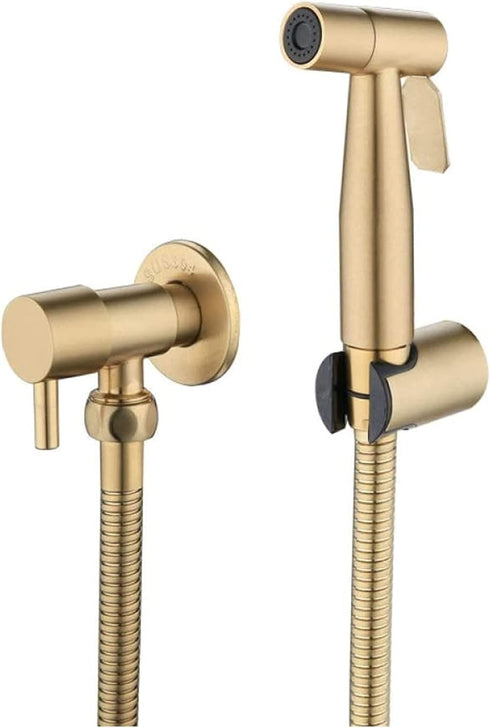MUOBSBJRX ToiletSprayer Brushed Gold Angle Valve Faucet Sprayer Full Pressure and Leakproof HandheldToilet