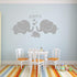 Large Cute Elephant Family with Hearts Wall Decals for Baby Nursery Decor, Kids Room Wall Stickers, 40''W x 19''H, Grey