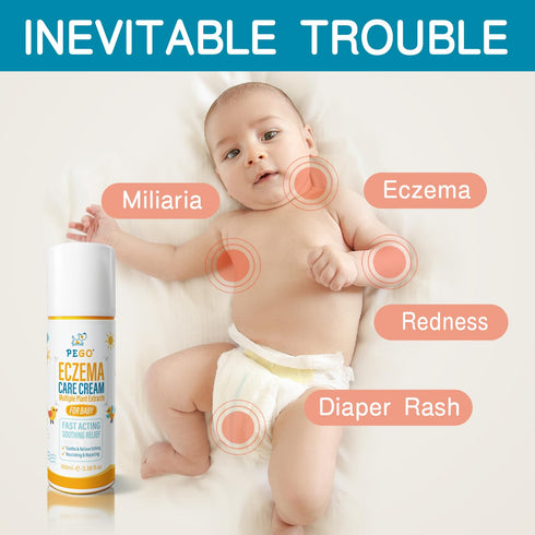 (100ml, Oz, 3.38) AOAO Baby Eczema Cream - Kids Eczema Therapy & Relief Body Cream, Nourishing Skin Protectant Soothes