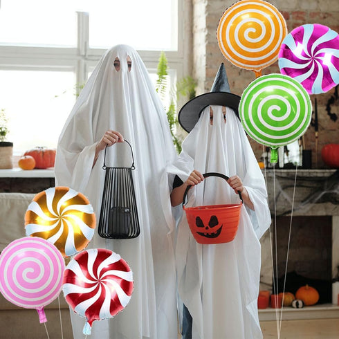12 pcs 18" Sweet Candy Balloons - Round Lollipop Balloons for Birthday Wedding Party