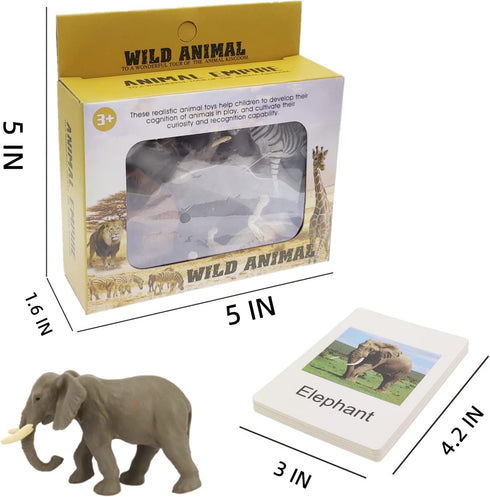 Realistic Animal Figurines Toys, Small Montessori Animal Figures with Flash Cards, Montessori Materials for Toddler
