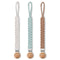 Pacifier Clip for Boys, 9.2 Inch Pacifier Leashes with Wooden Clips, Handmade Braided Cotton, 3 Pack Baby Shower Set