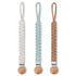 Pacifier Clip for Boys, 9.2 Inch Pacifier Leashes with Wooden Clips, Handmade Braided Cotton, 3 Pack Baby Shower Set
