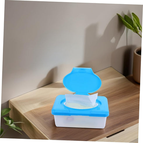 SHOWERORO Compact Wipes Container with Lid Lightweight and Refillable Wipes Holder for Home Office