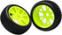 4PCS 17mm Hub Wheel Rim & T Grain Tires - Yellow for HSP 1:8 Off-Road RC Car Buggy