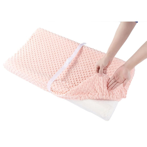 32"/34''x16 Cozy Solid Changing Table Pad Cover Cradle Sheet, Fits Contoured Diaper Changing Pad, Ultra Soft Dots Plush