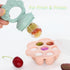 (Set 2), 4 Ginbear Silicone Baby Fruit Food Feeder & Freezer Tray of Infant Teething Feeder Pacifiers with Baby