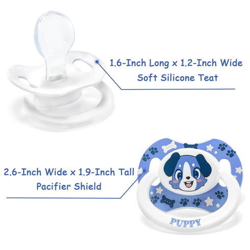 LittleForBig Adult-Sized Printed Pacifier in Blue - Generation II