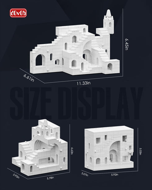 Set 668PCS Set dOvOb Architectural Transformable White Castle Building Blocks - Construction Magic Maze Mode