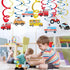 Transportation Party Hanging Swirl Decorations - 30Ct Cars Theme Happy Birthday Banner Garland for Baby Shower Party