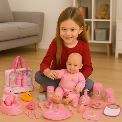 Set 6 Set (38 Set) fash n kolor My Sweet Baby Disappearing Doll Feeding | Baby Care Piece Doll Feeding pc