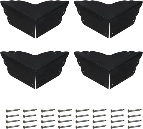 Mcredy 4 Pcs Table Corner Protectors Black Metal Corner Guards & Edge