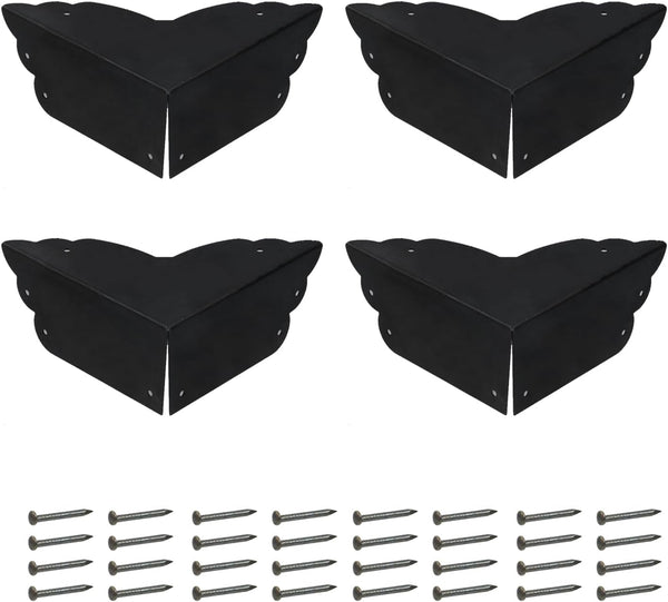 Mcredy 4 Pcs Table Corner Protectors Black Metal Corner Guards & Edge
