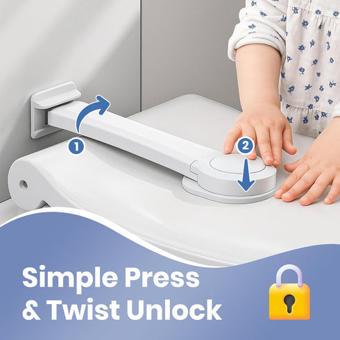 ZypplyPro (2-Pack) (8.5" 3" Set Baby Proofing Toilet Seat Locks - Ideal Baby Proof Toilet Lid Locks L x W) - Easy