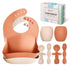 Baby Silicone Feeding Set - Baby Led Weaning Utensils, Silicone Bibs, Infant Feeding Cups for Boys, Girls, Set of 8