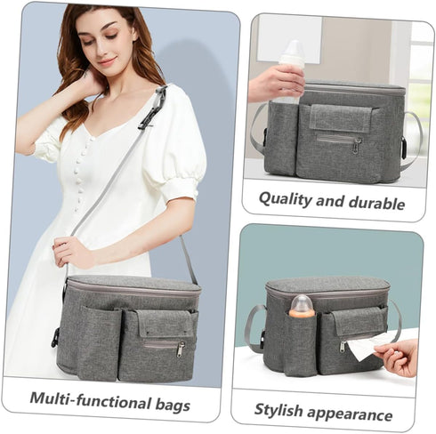 Mummy HANABASS Multi Functional Bag for Stroller Versatile Diaper Pouch Organizer for Supplies for Travel and Nursery