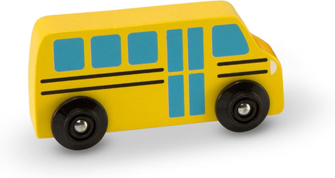 Melissa & Doug 6 Cars and 9 Traffic Signs Wooden Vehicles Set